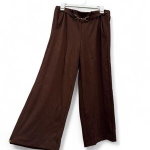 Elegant Brown Wide-Leg Pants